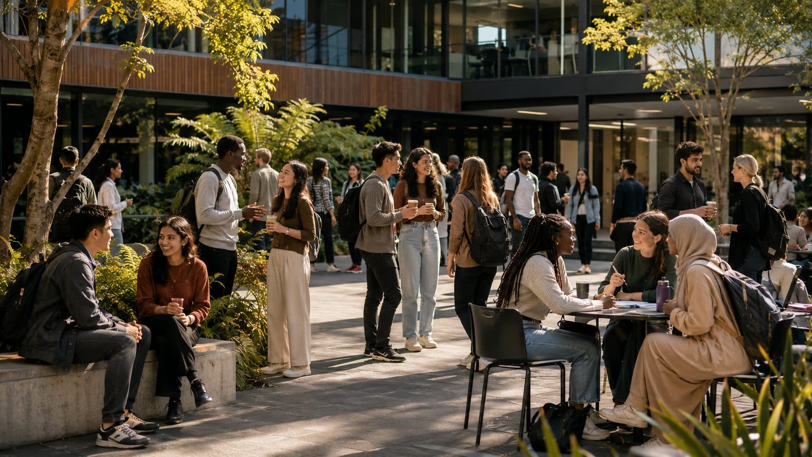 International student community at Boston College campus in Adelaide