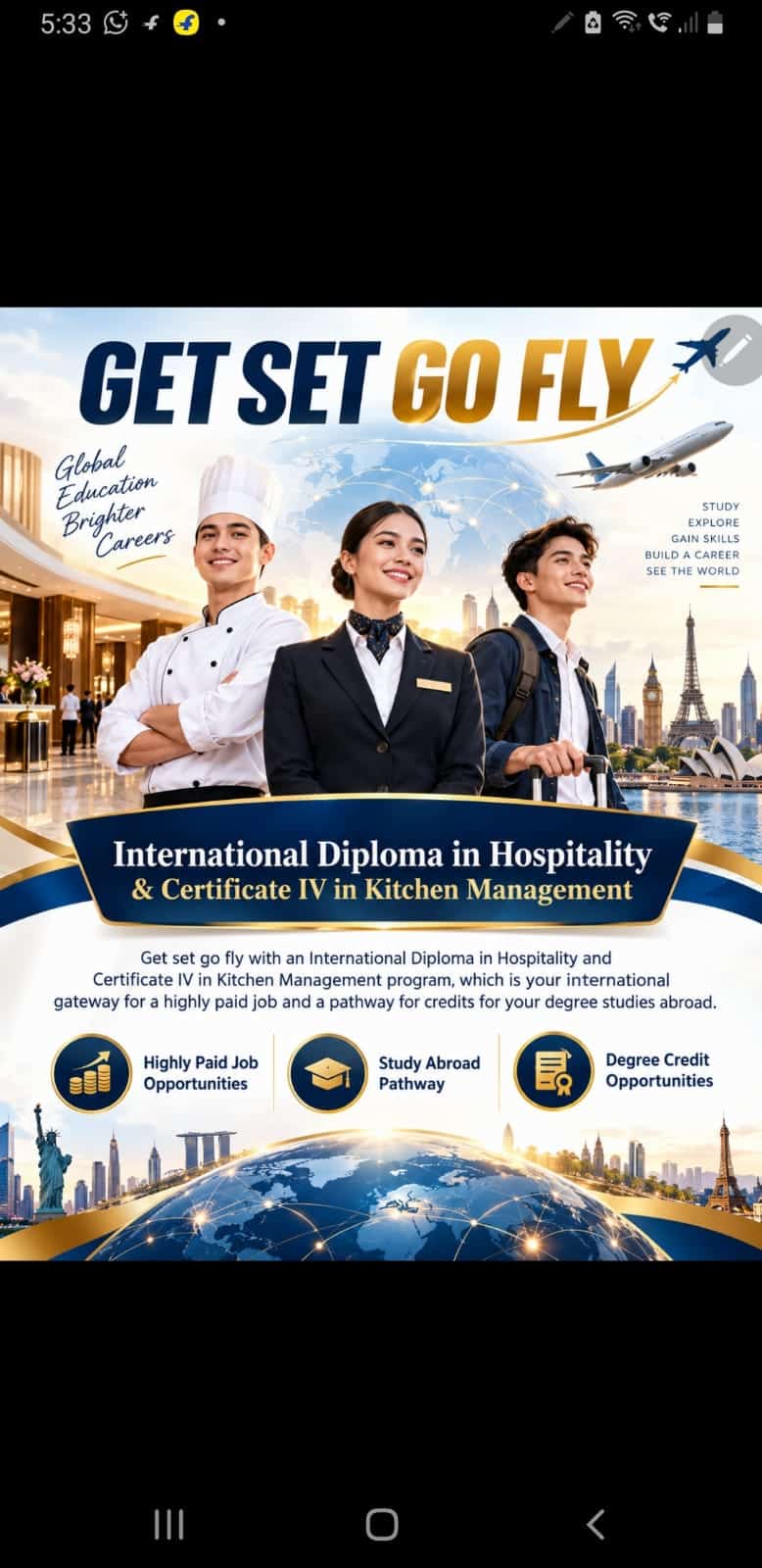 Get set, go fly — Boston College international hospitality pathway from Jaipur